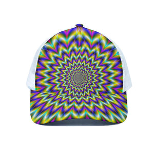 Twinkle Psychedelic Optical Illusion White Mesh Trucker Cap