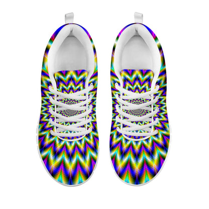 Twinkle Psychedelic Optical Illusion White Running Shoes