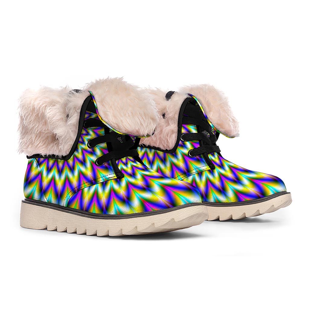 Twinkle Psychedelic Optical Illusion Winter Boots