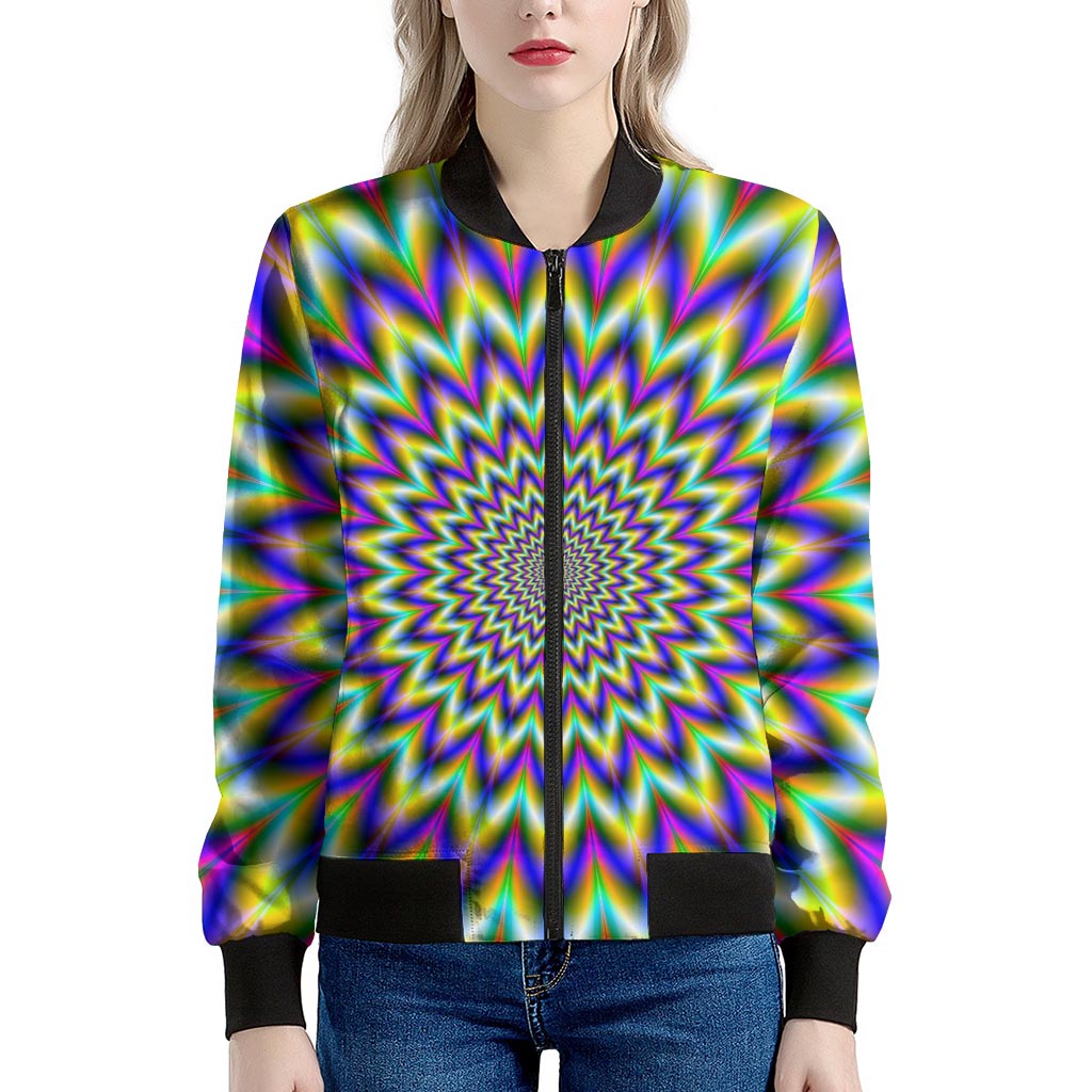 Twinkle Psychedelic Optical Illusion Women's Bomber Jacket