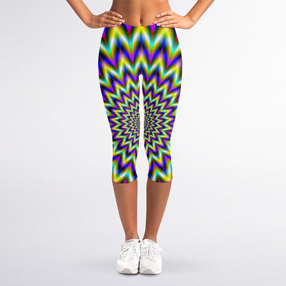 Twinkle Psychedelic Optical Illusion Women's Capri Leggings