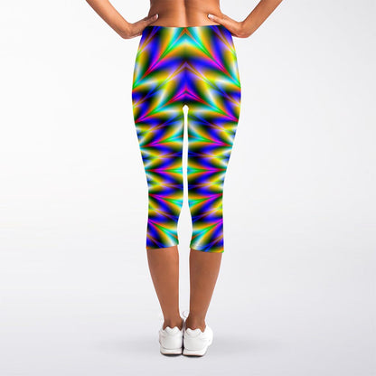 Twinkle Psychedelic Optical Illusion Women's Capri Leggings