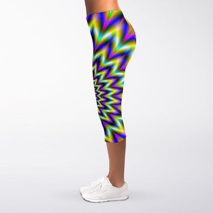 Twinkle Psychedelic Optical Illusion Women's Capri Leggings