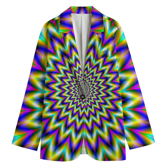 Twinkle Psychedelic Optical Illusion Women's Cotton Blazer