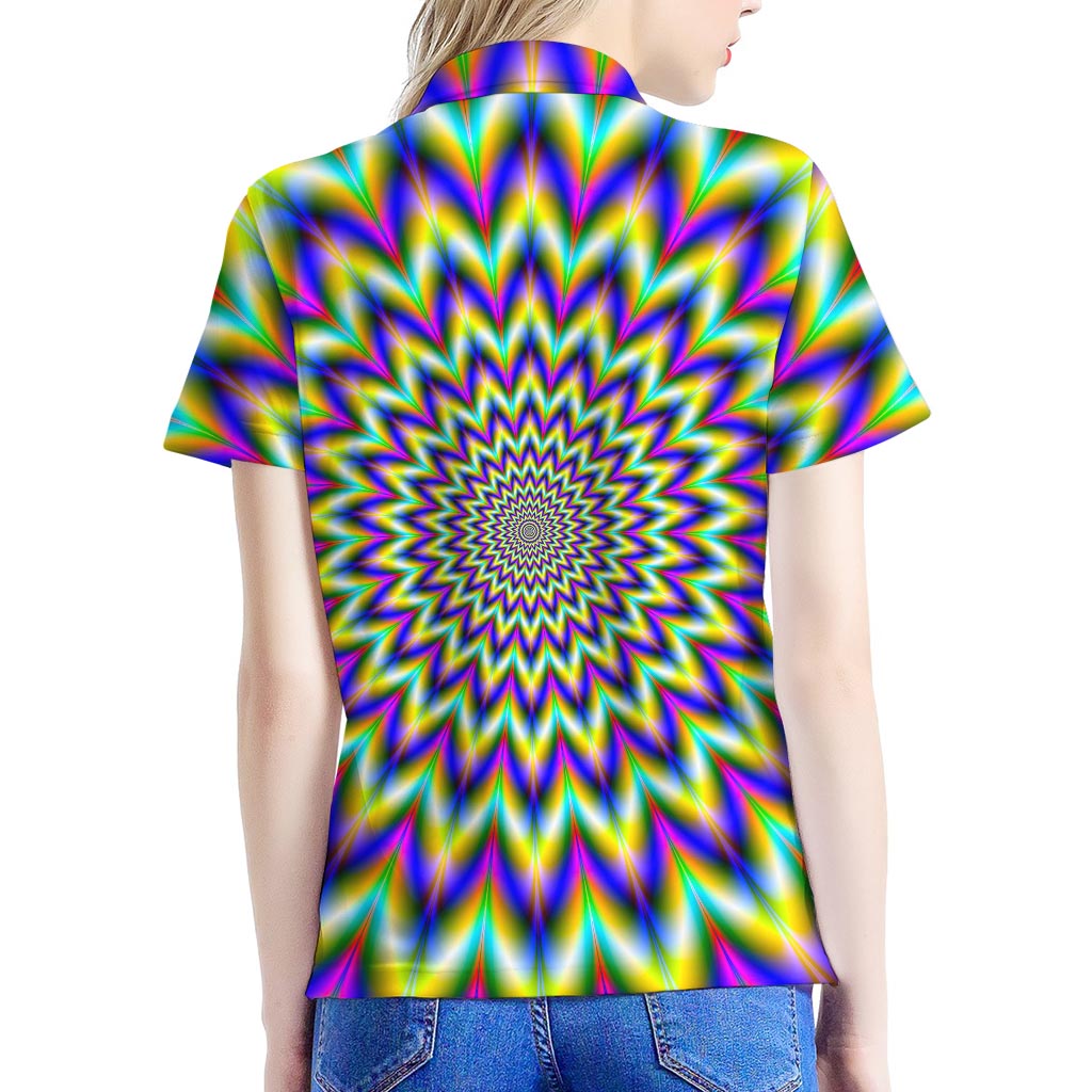 Twinkle Psychedelic Optical Illusion Women's Polo Shirt