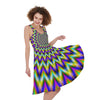 Twinkle Psychedelic Optical Illusion Women's Sleeveless Dress