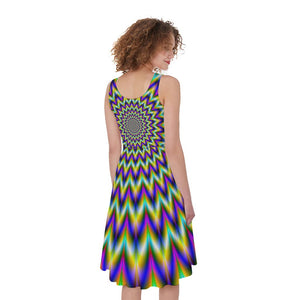 Twinkle Psychedelic Optical Illusion Women's Sleeveless Dress