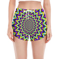 Twinkle Psychedelic Optical Illusion Women's Split Running Shorts