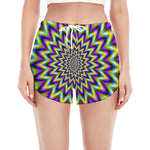 Twinkle Psychedelic Optical Illusion Women's Split Running Shorts