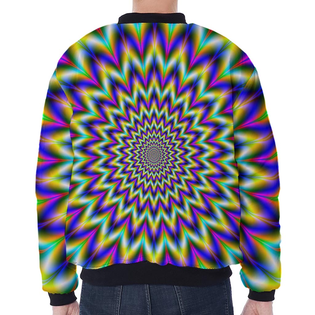 Twinkle Psychedelic Optical Illusion Zip Sleeve Bomber Jacket