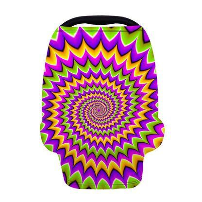 Twisted Colors Moving Optical Illusion Baby Seat Cover
