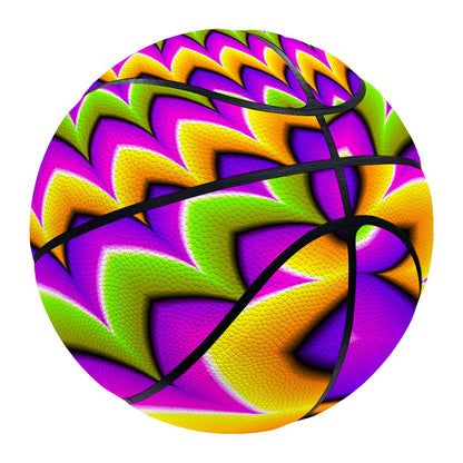 Twisted Colors Moving Optical Illusion Basketball
