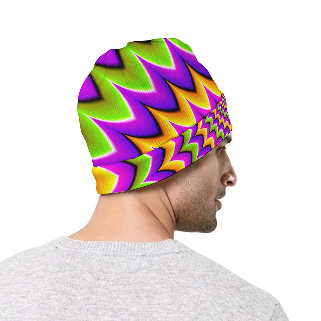 Twisted Colors Moving Optical Illusion Beanie
