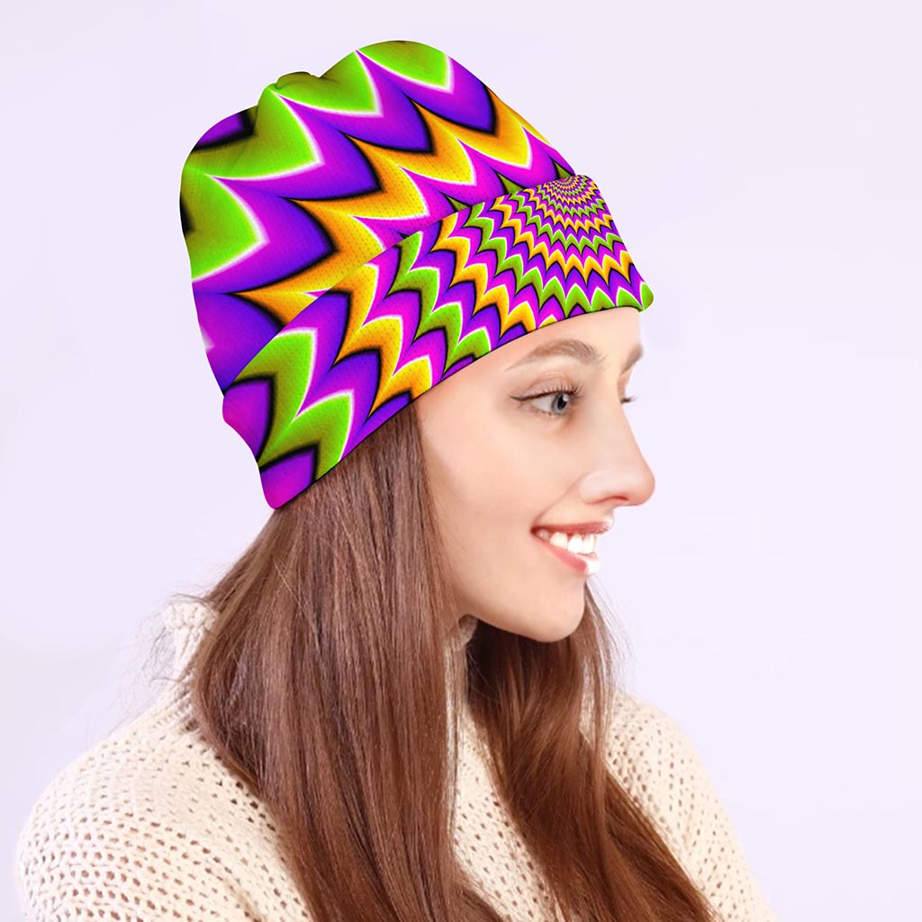 Twisted Colors Moving Optical Illusion Beanie