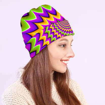 Twisted Colors Moving Optical Illusion Beanie