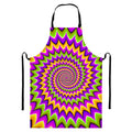 Twisted Colors Moving Optical Illusion Bib Apron With Pocket