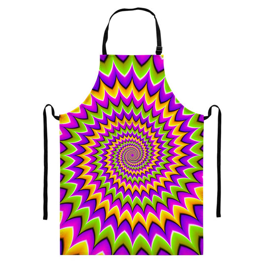 Twisted Colors Moving Optical Illusion Bib Apron With Pocket