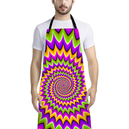 Twisted Colors Moving Optical Illusion Bib Apron With Pocket