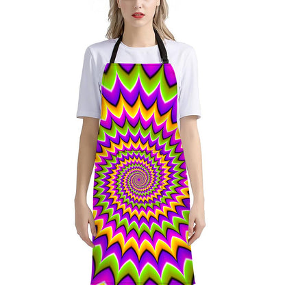 Twisted Colors Moving Optical Illusion Bib Apron With Pocket