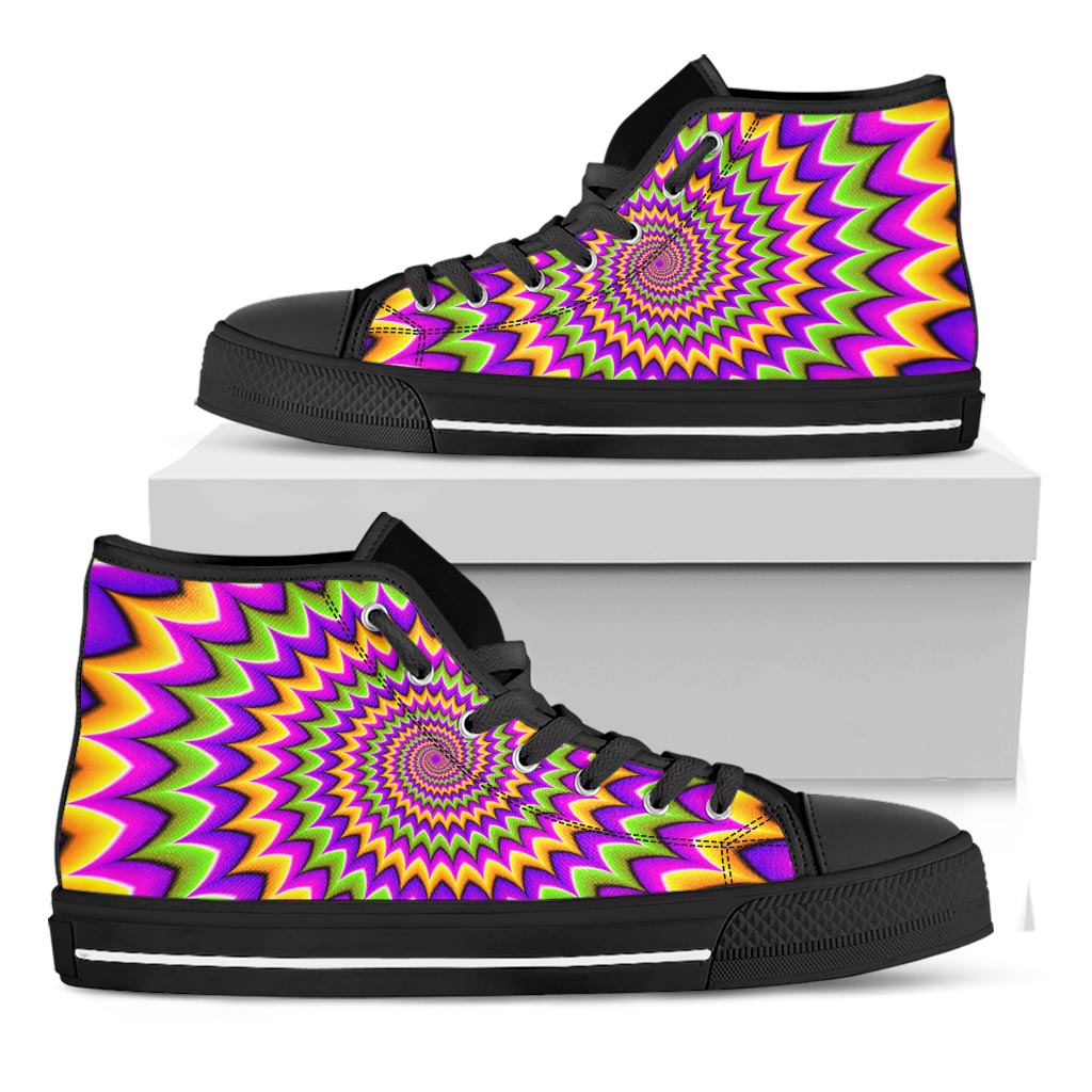 Twisted Colors Moving Optical Illusion Black High Top Sneakers