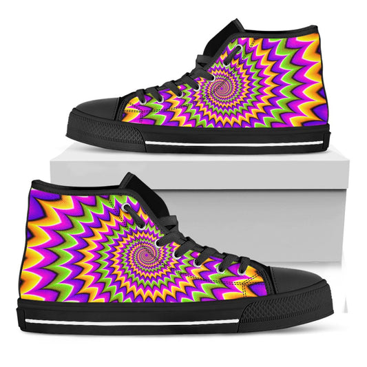 Twisted Colors Moving Optical Illusion Black High Top Sneakers