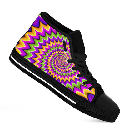 Twisted Colors Moving Optical Illusion Black High Top Sneakers