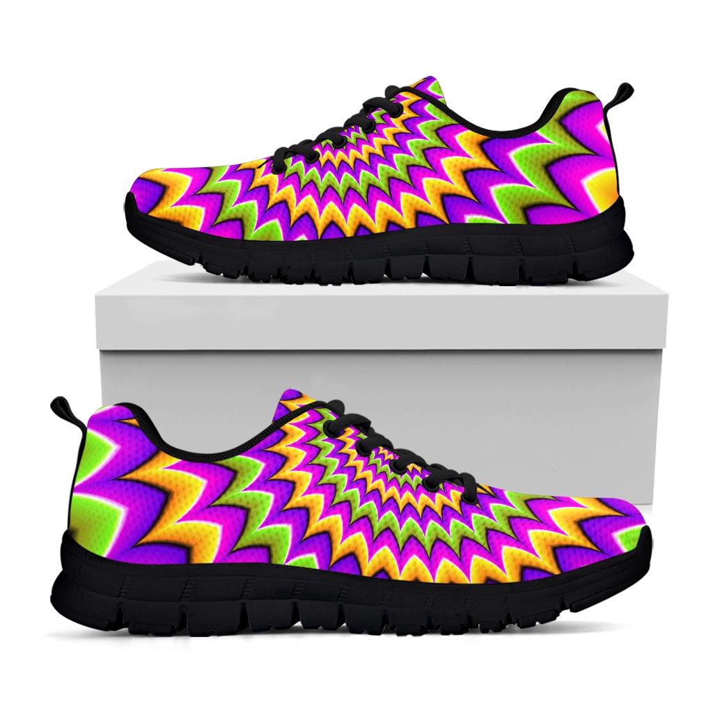 Twisted Colors Moving Optical Illusion Black Running Shoes