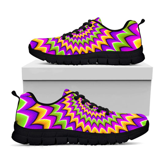 Twisted Colors Moving Optical Illusion Black Running Shoes