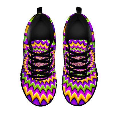 Twisted Colors Moving Optical Illusion Black Running Shoes