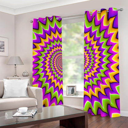 Twisted Colors Moving Optical Illusion Blackout Grommet Curtains