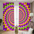 Twisted Colors Moving Optical Illusion Dimout Pencil Pleat Curtains