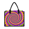 Twisted Colors Moving Optical Illusion Canvas Tote Bag