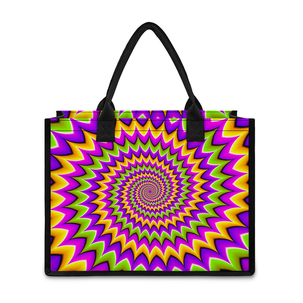 Twisted Colors Moving Optical Illusion Canvas Tote Bag