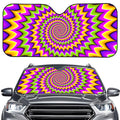 Twisted Colors Moving Optical Illusion Car Windshield Sun Shade
