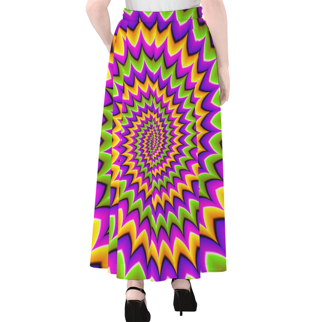 Twisted Colors Moving Optical Illusion Chiffon Maxi Skirt