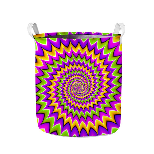 Twisted Colors Moving Optical Illusion Collapsible Laundry Basket