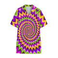 Twisted Colors Moving Optical Illusion Cotton Hawaiian Shirt