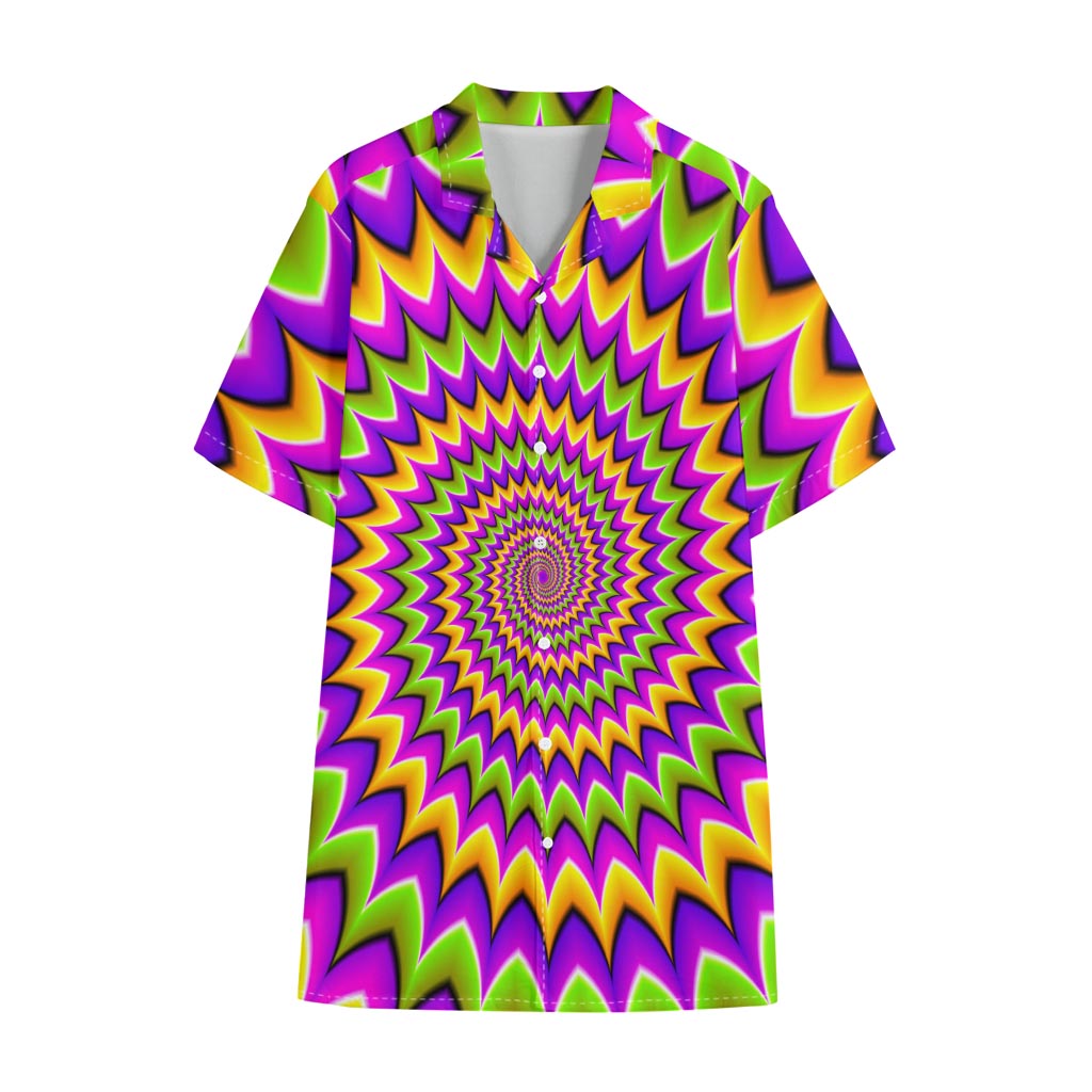 Twisted Colors Moving Optical Illusion Cotton Hawaiian Shirt