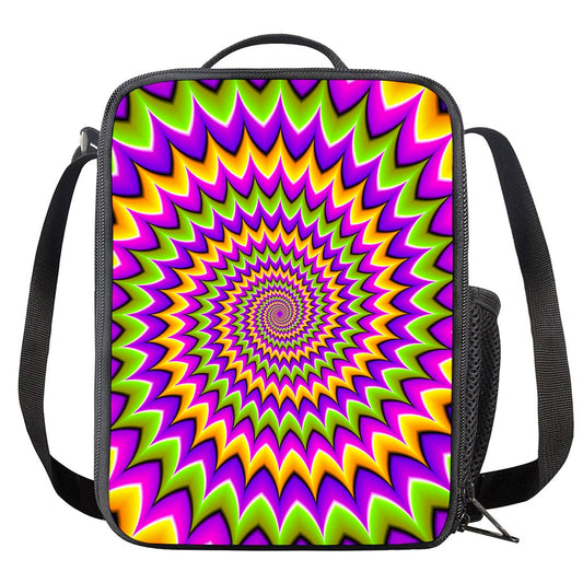 Twisted Colors Moving Optical Illusion Crossbody Lunch Bag