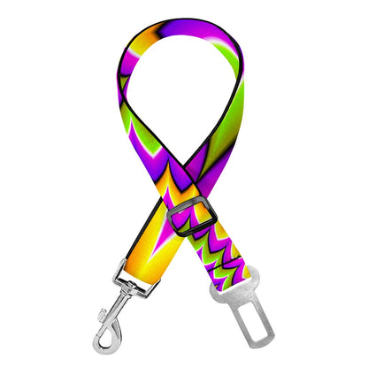 Twisted Colors Moving Optical Illusion Dog Seat Belt