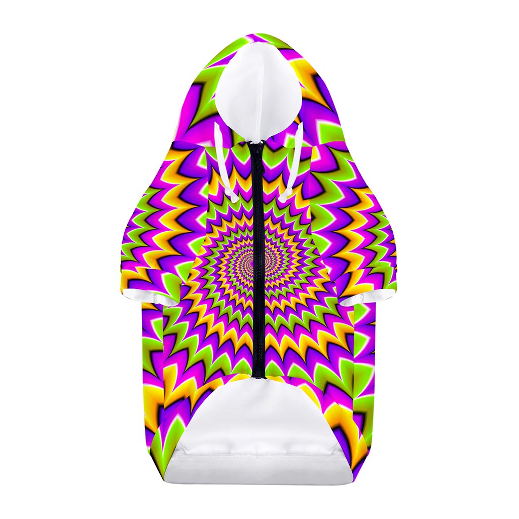 Twisted Colors Moving Optical Illusion Dog Zip Up Hoodie