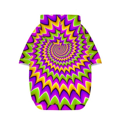 Twisted Colors Moving Optical Illusion Dog Zip Up Hoodie