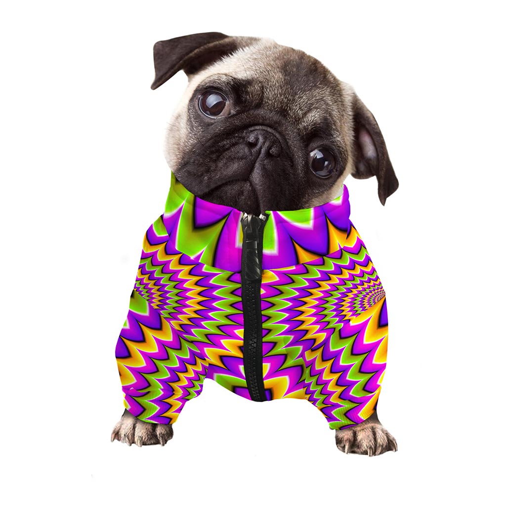 Twisted Colors Moving Optical Illusion Dog Zip Up Jacket