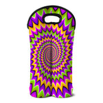 Twisted Colors Moving Optical Illusion Double Neoprene Wine Tote