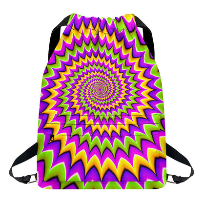 Twisted Colors Moving Optical Illusion Drawstring Backpack