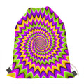 Twisted Colors Moving Optical Illusion Drawstring Bag