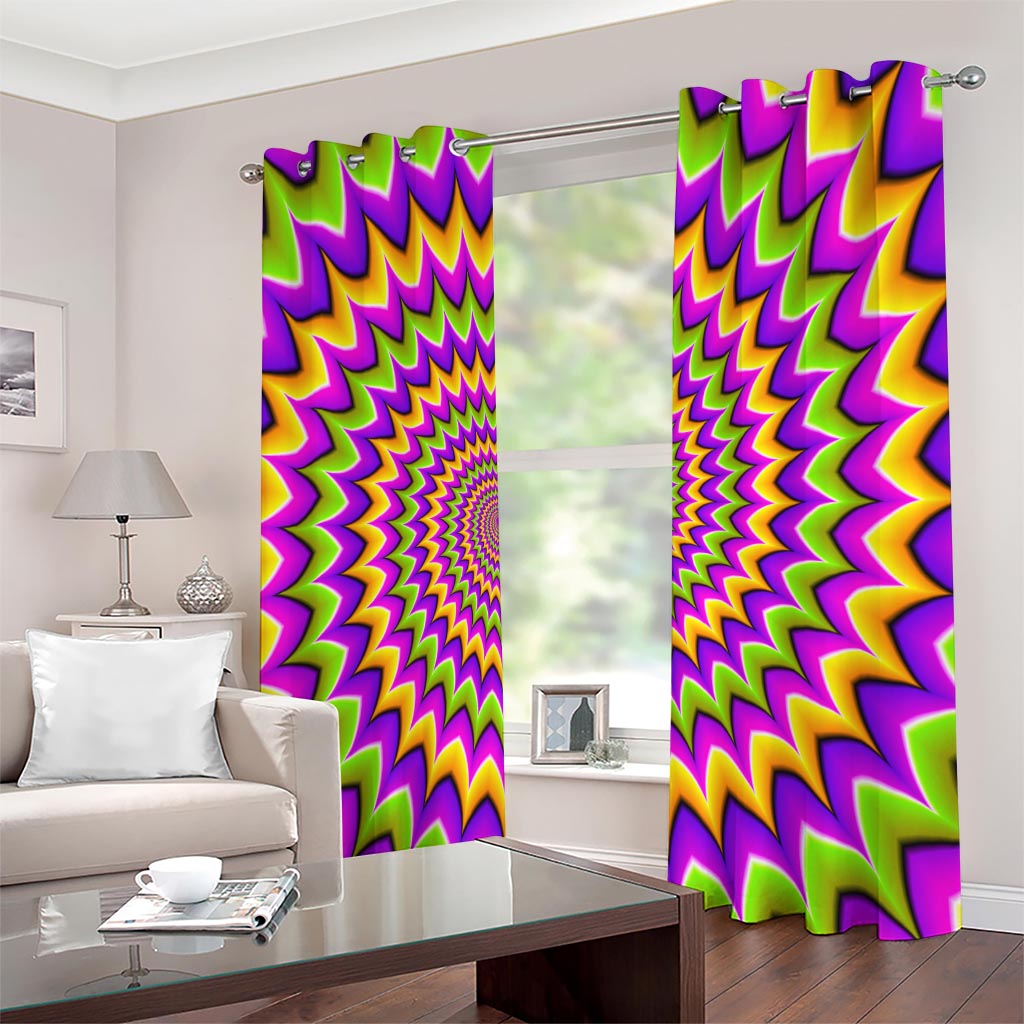 Twisted Colors Moving Optical Illusion Extra Wide Grommet Curtains