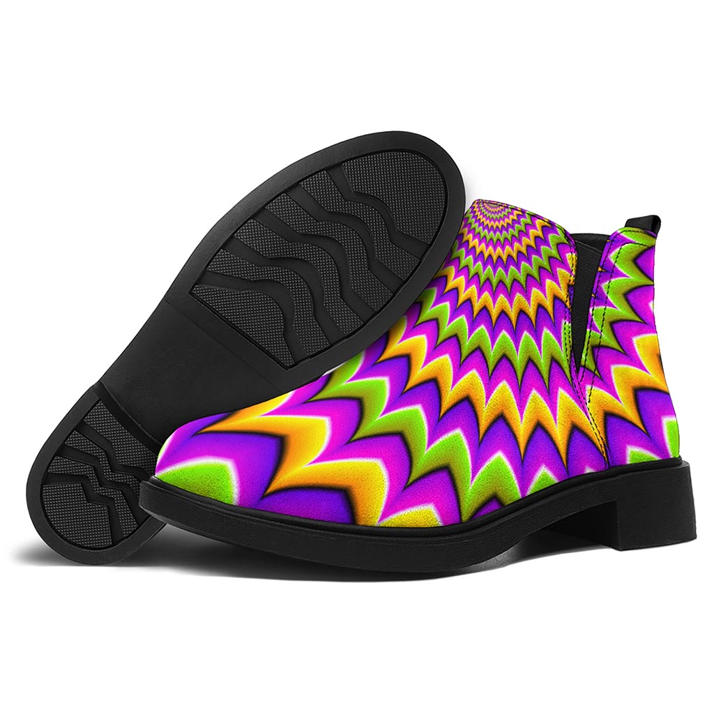 Twisted Colors Moving Optical Illusion Flat Ankle Boots
