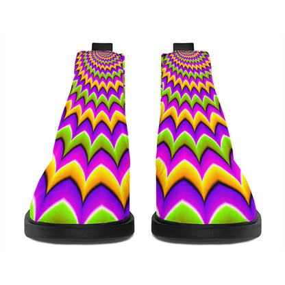 Twisted Colors Moving Optical Illusion Flat Ankle Boots