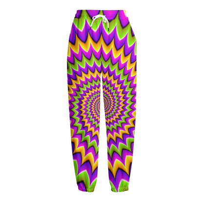 Twisted Colors Moving Optical Illusion Fleece Lined Knit Pants